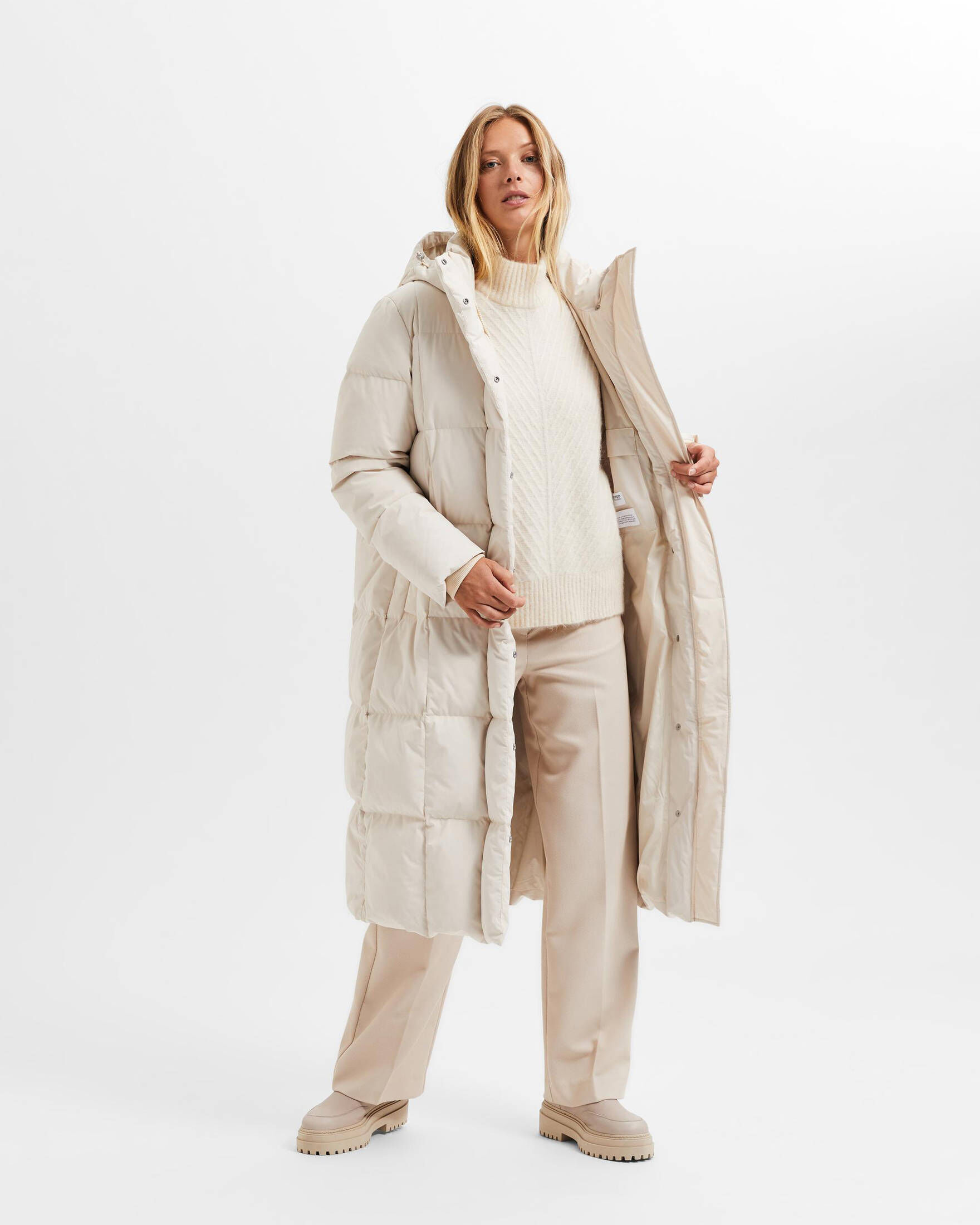 Selected Femme| Damen Steppmantel mit Kapuze SLFNITA REDOWN COAT B NOOS