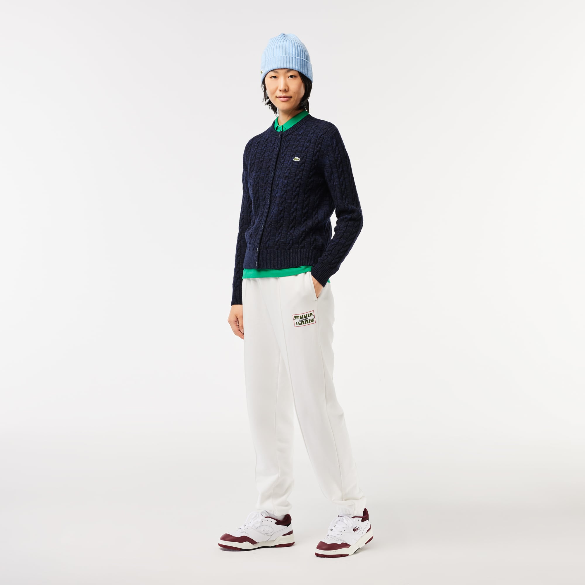 Sneakers Lineshot femme en cuir talon siglé Sneakers - Blanc - Lacoste - Femme