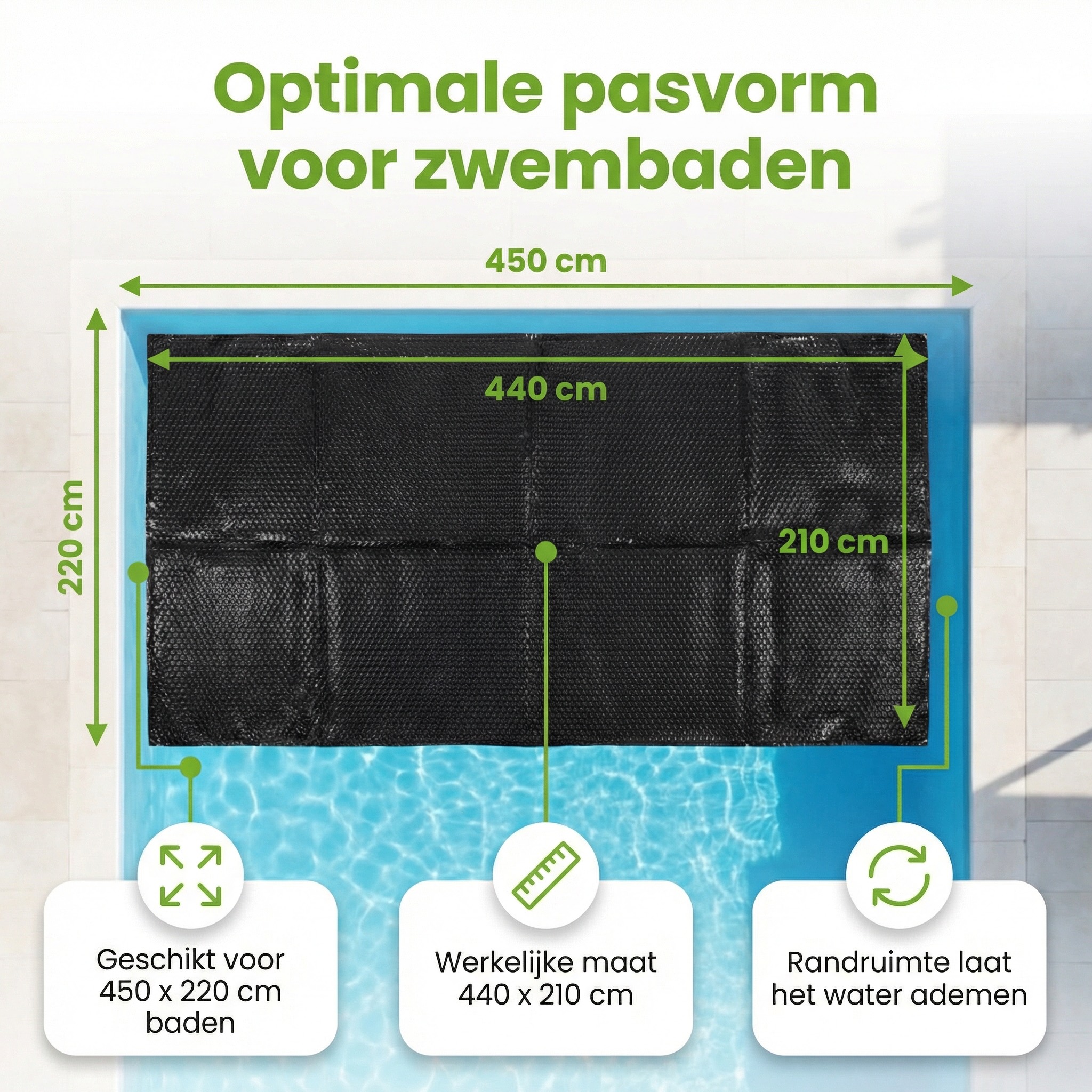 Comfortpool Pro 450x220 cm afdekzeil - Black