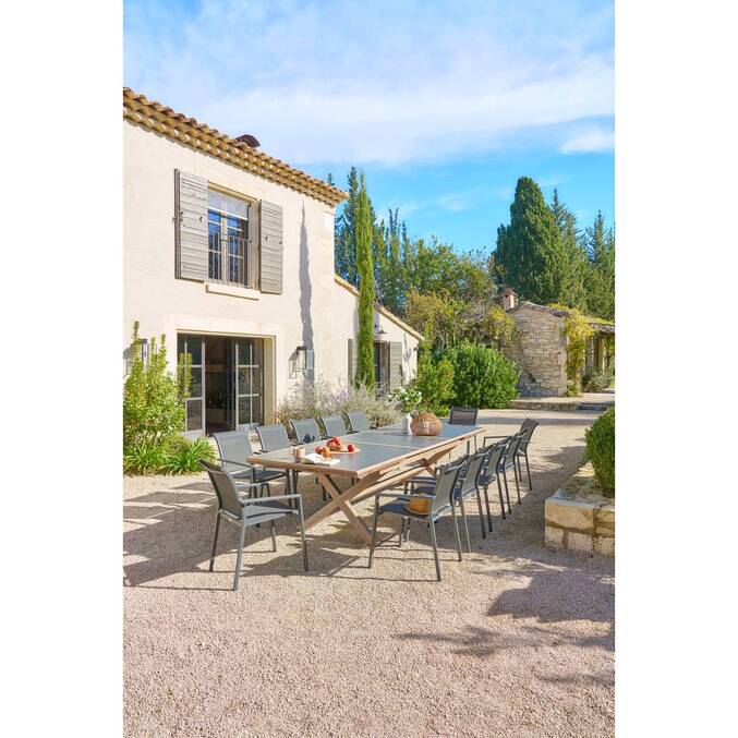 Table de jardin extensible AXIOME Graphite & Honey