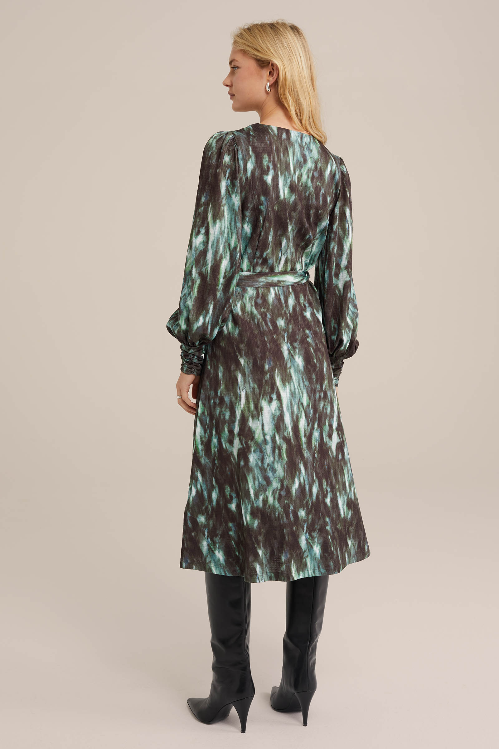 jurk met dessin WE Fashion Mosgroen