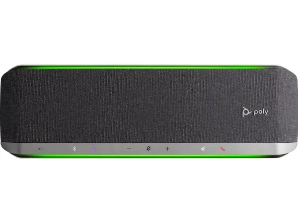Poly Sync 60-M - Smart højttalertelefon - Bluetooth - kablet, trådløs - NFC - USB-A, USB-C - sølv - Certified for Microsoft Teams, Zoom Certified
