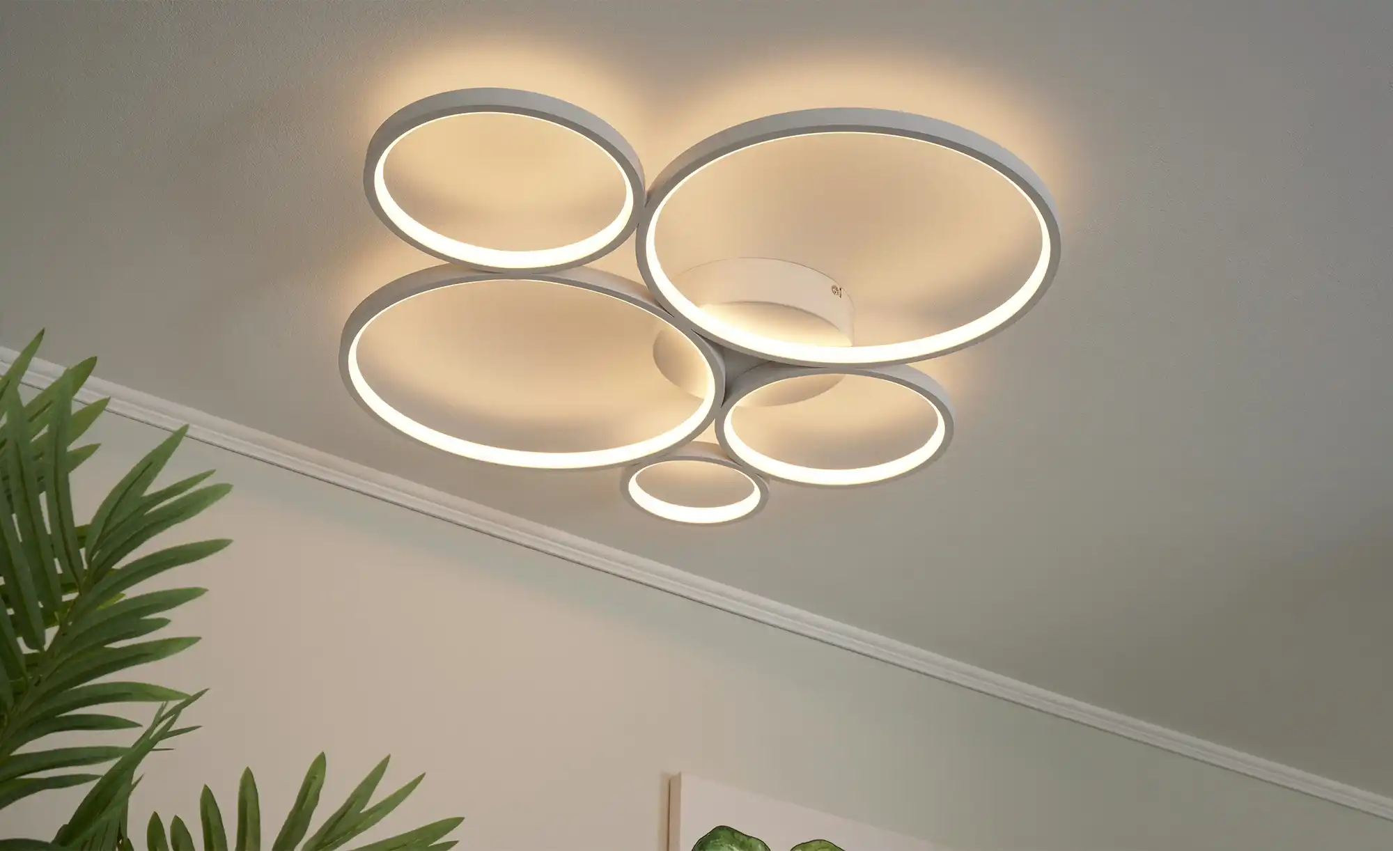 Trio LED-Deckenleuchte, Kreise, weiß