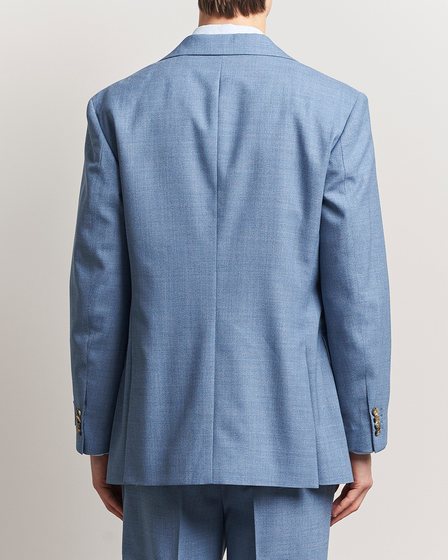 GANT Mouline Wool Double Breasted Suit Jacket Salty Sea