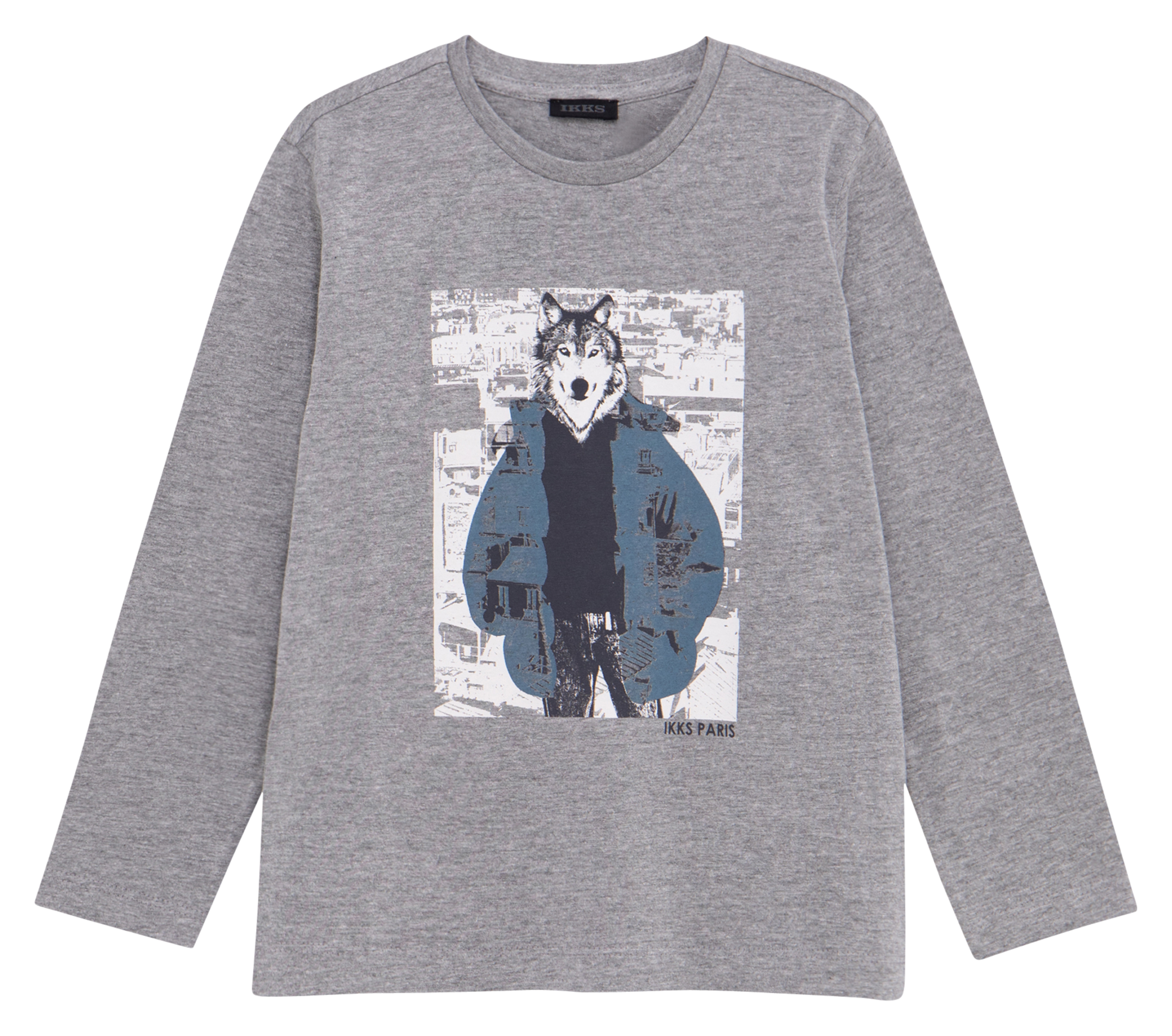 Tee-shirt imprimé en coton mélangé | Gris
