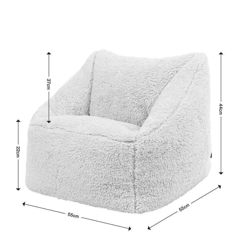 Set van 2 icon Kindersitzakken Teddybeer - Fleece Zitzak - Grijs
