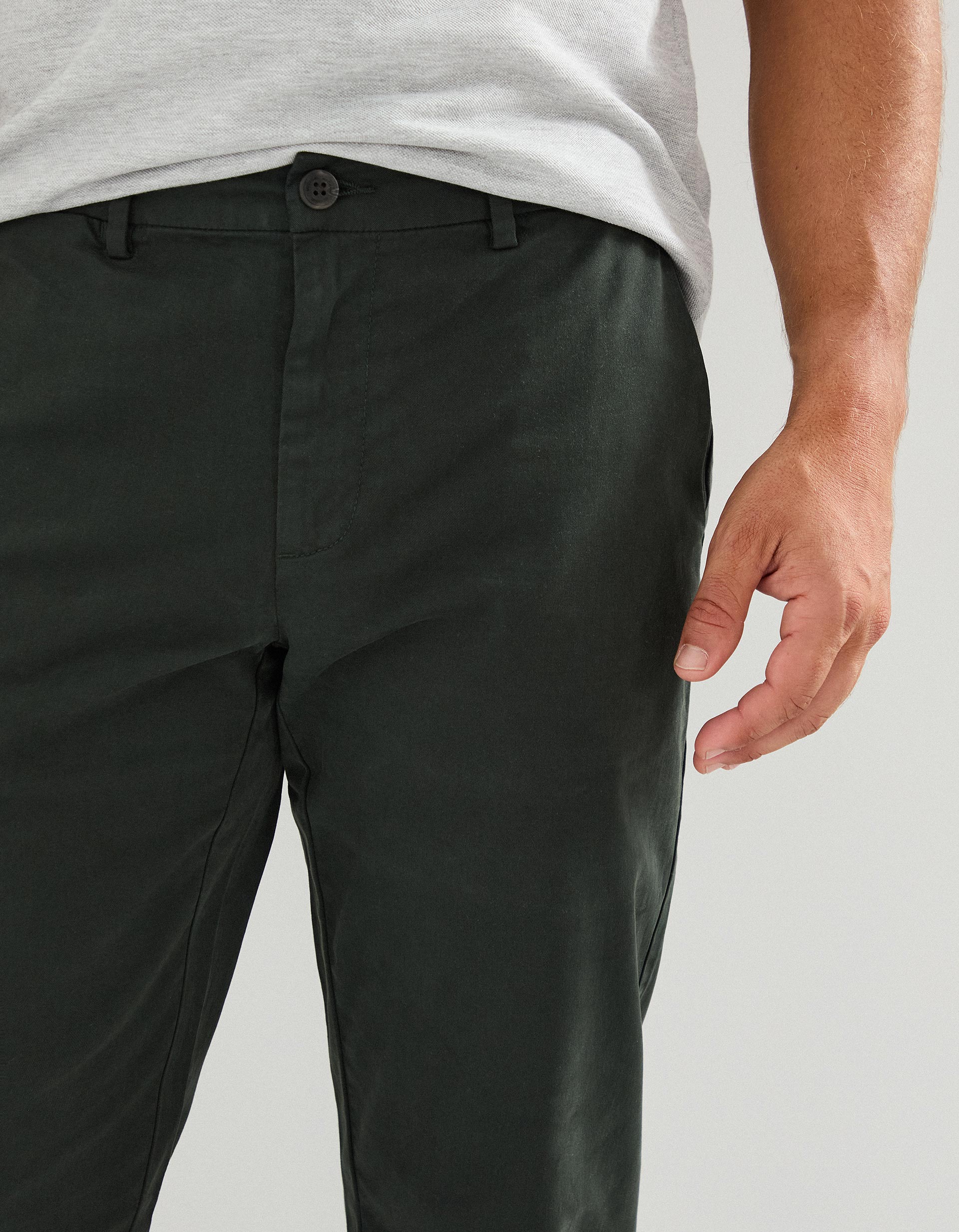 Calças Chino Slim, Homem, Verde Escuro