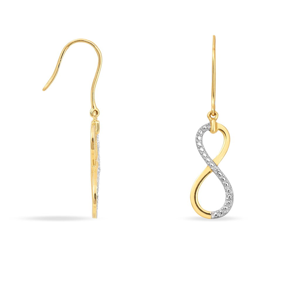 Boucles D'oreilles Pendantes Infino Or Jaune Diamant