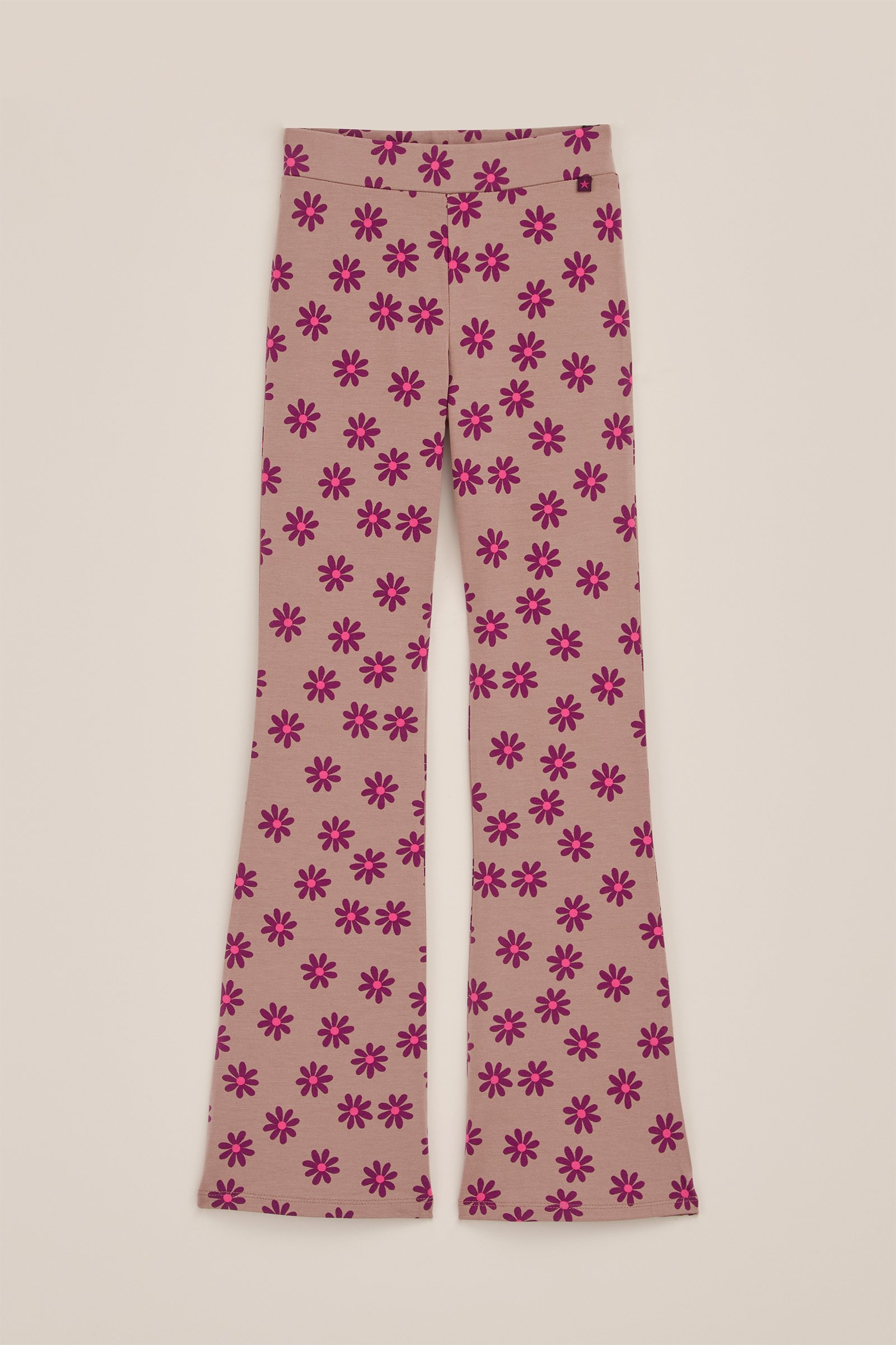 Meisjes flared legging met dessin WE Fashion Caramel