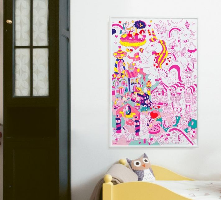 Poster géant Licorne à colorier  Omy