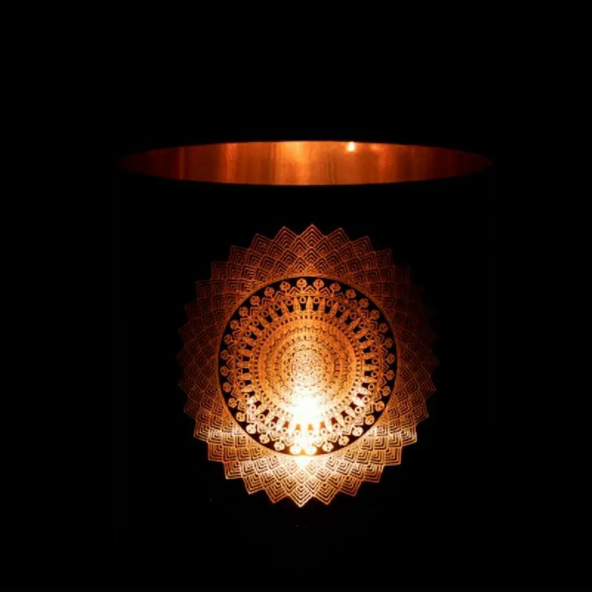 Paris Prix Photophore Verre Boho Noir Cuivre