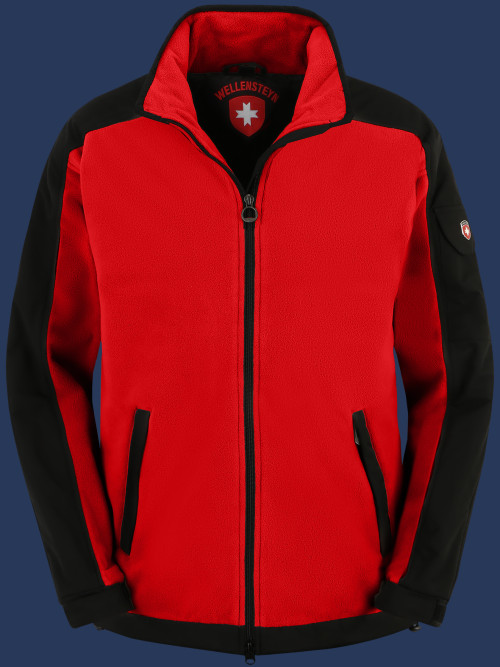 Jet-Jacke MicroFleece, Rot/Schwarz