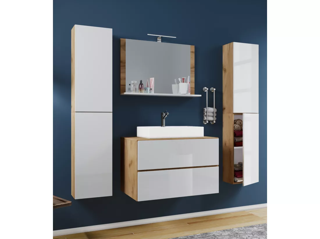 Plan de toilette 5 pièces Lavabo Lendas XL
