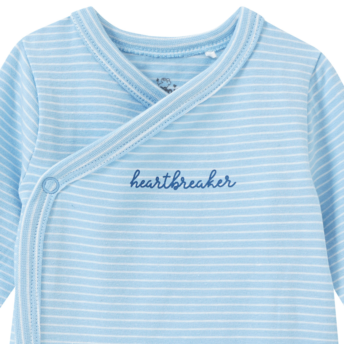 Topomini Newborn Wickelbody mit feinen Streifen hellblau