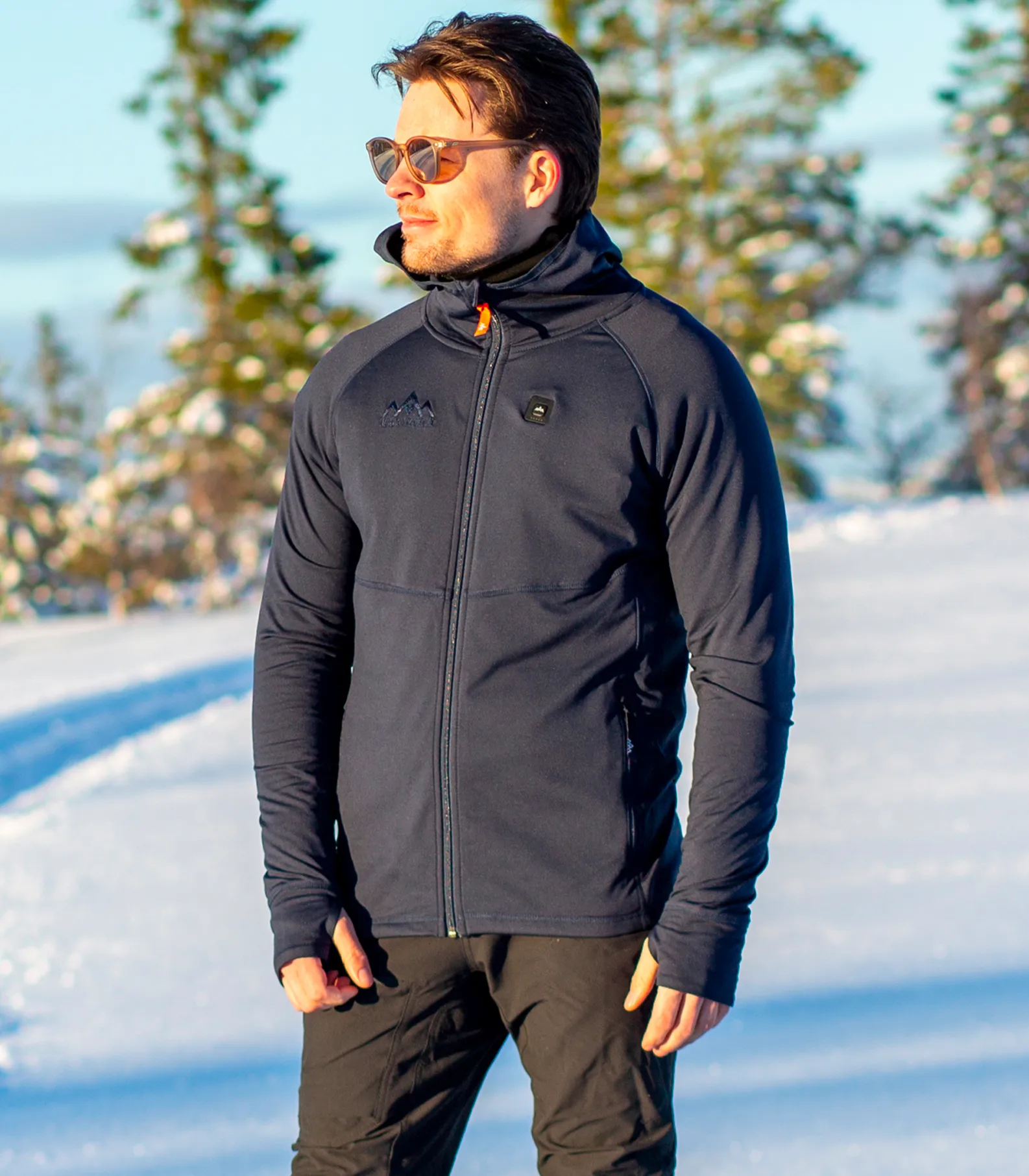 Heat Experience Men's Anyday Heated Zip Hoodie Navy/Blue