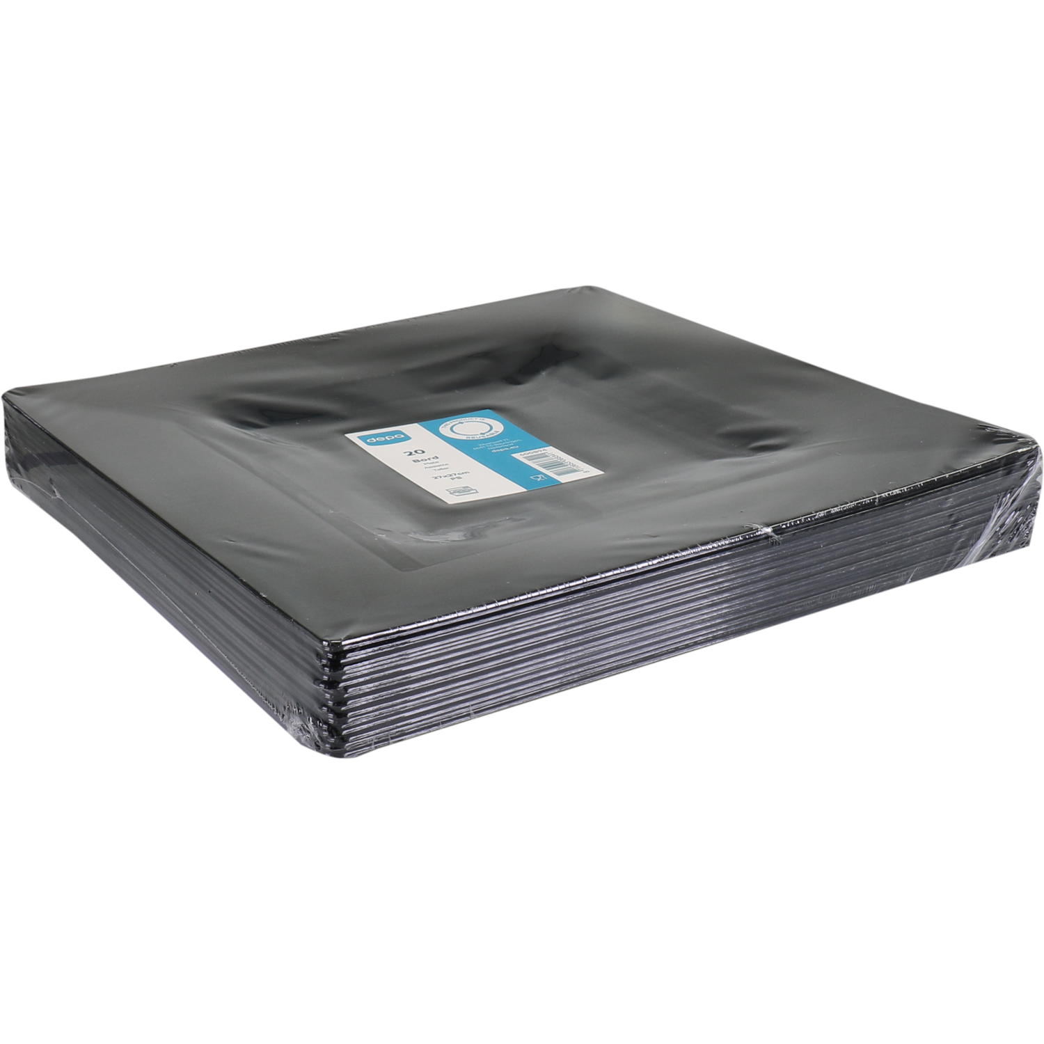 Depa Bord, reusable, vierkant, 1-vaks, pS, 27x27cm, zwart