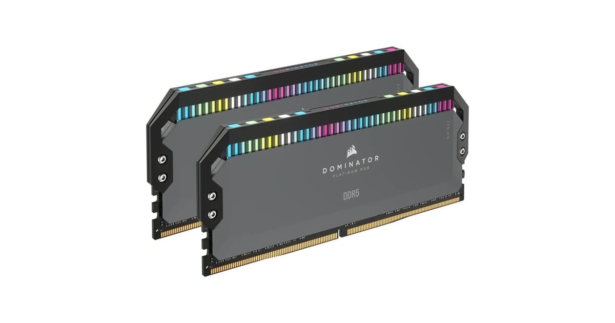 Corsair32 GB DDR5-5600 Kit werkgeheugen  (Grijs, CMT32GX5M2B5600Z36, Dominator Platinum RGB, EXPO)