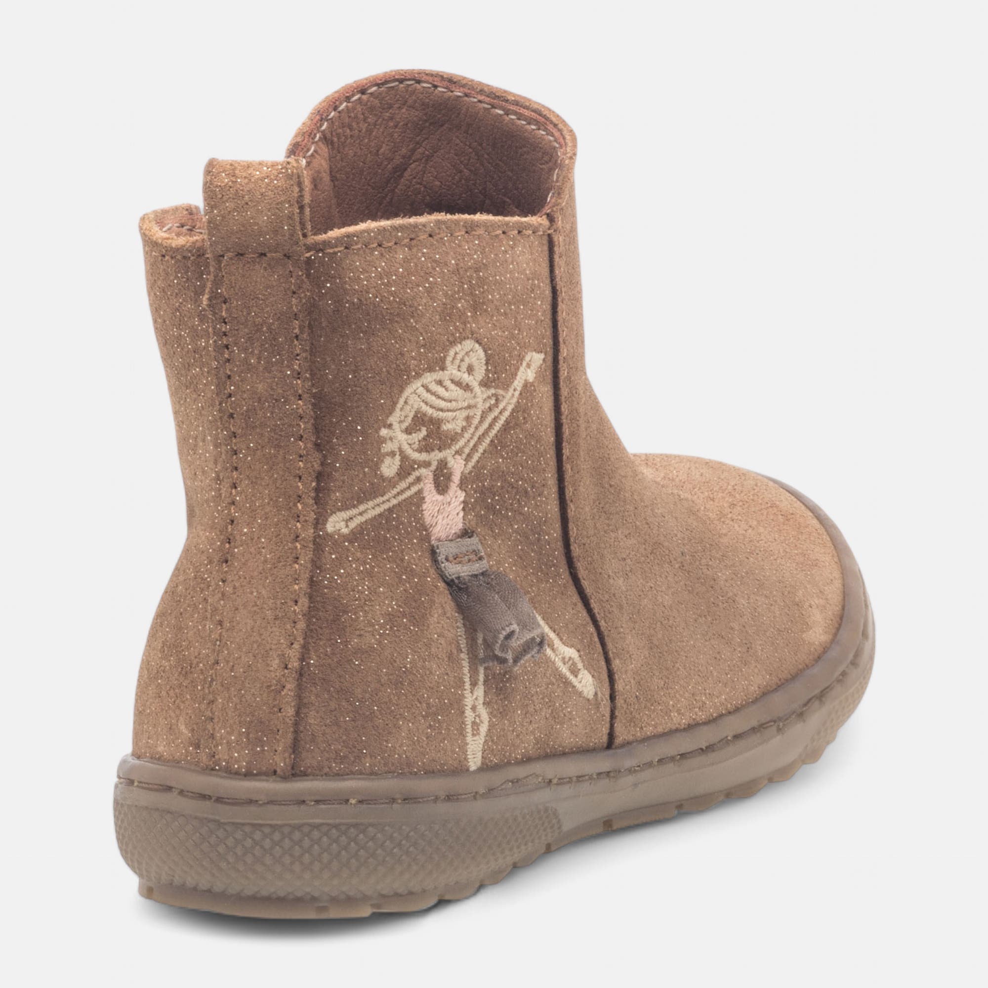 Bottines Fille en cuir cognac