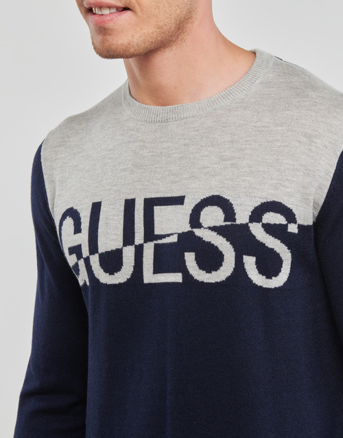 Guess - ALEX LS CN LOGO SWEATER - Marine