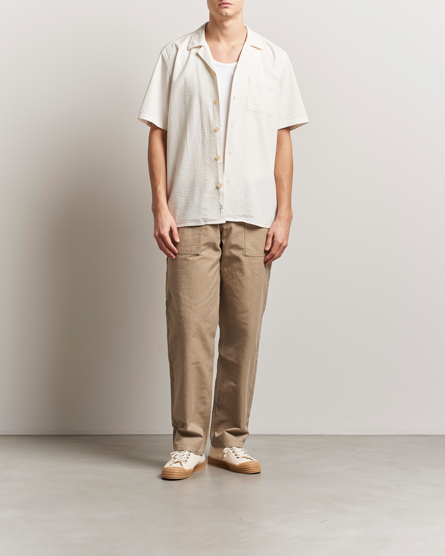 Forét Hush Short Sleeve Seersucker Shirt Cloud