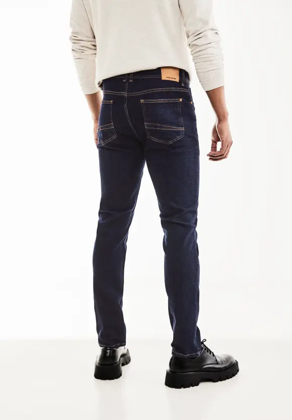 Slim Fit Jeans - dark blue rinsed wash