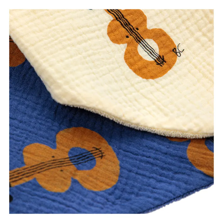 Bobo Choses Lot 2 Bavoirs Coton Bio Guitares | Bleu