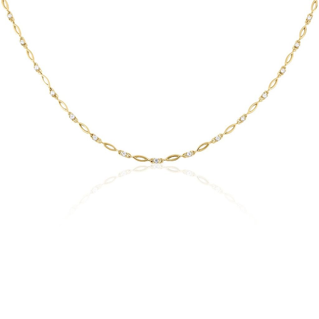 Collier Plaqué Or Jaune Mimona Oxydes De Zirconium