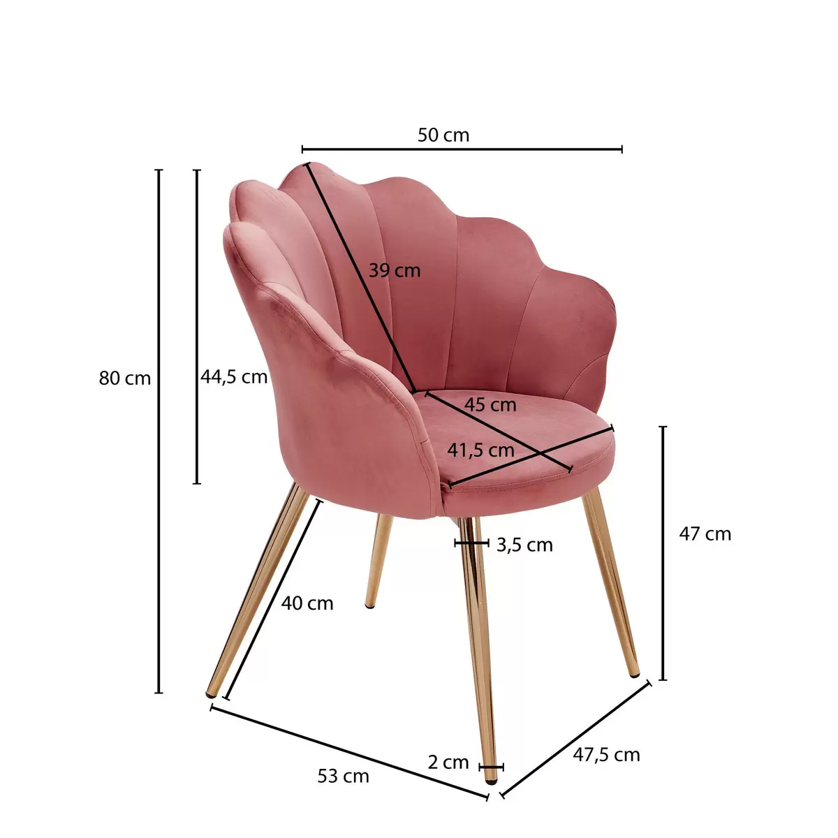 Stuhl Sarria gold,rosa