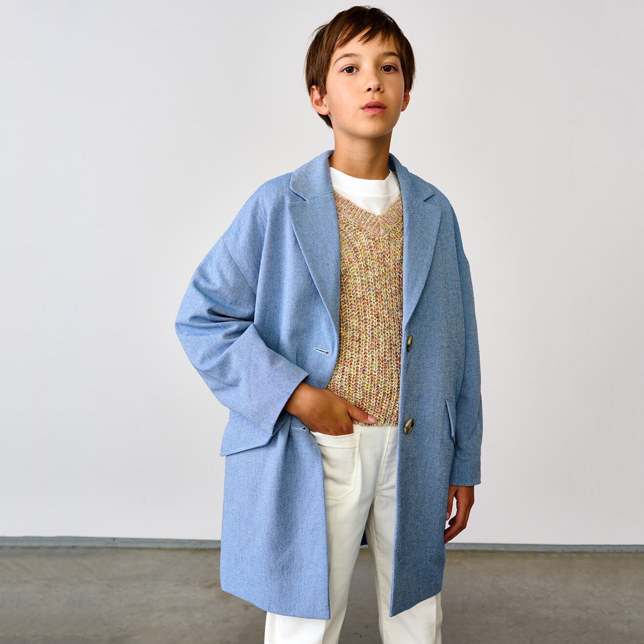 Bellerose Manteau droit oversize Santana bleu clair