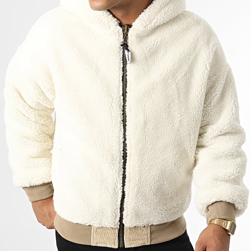 Veste Zippée Réversible A Capuche M50100COW Beige