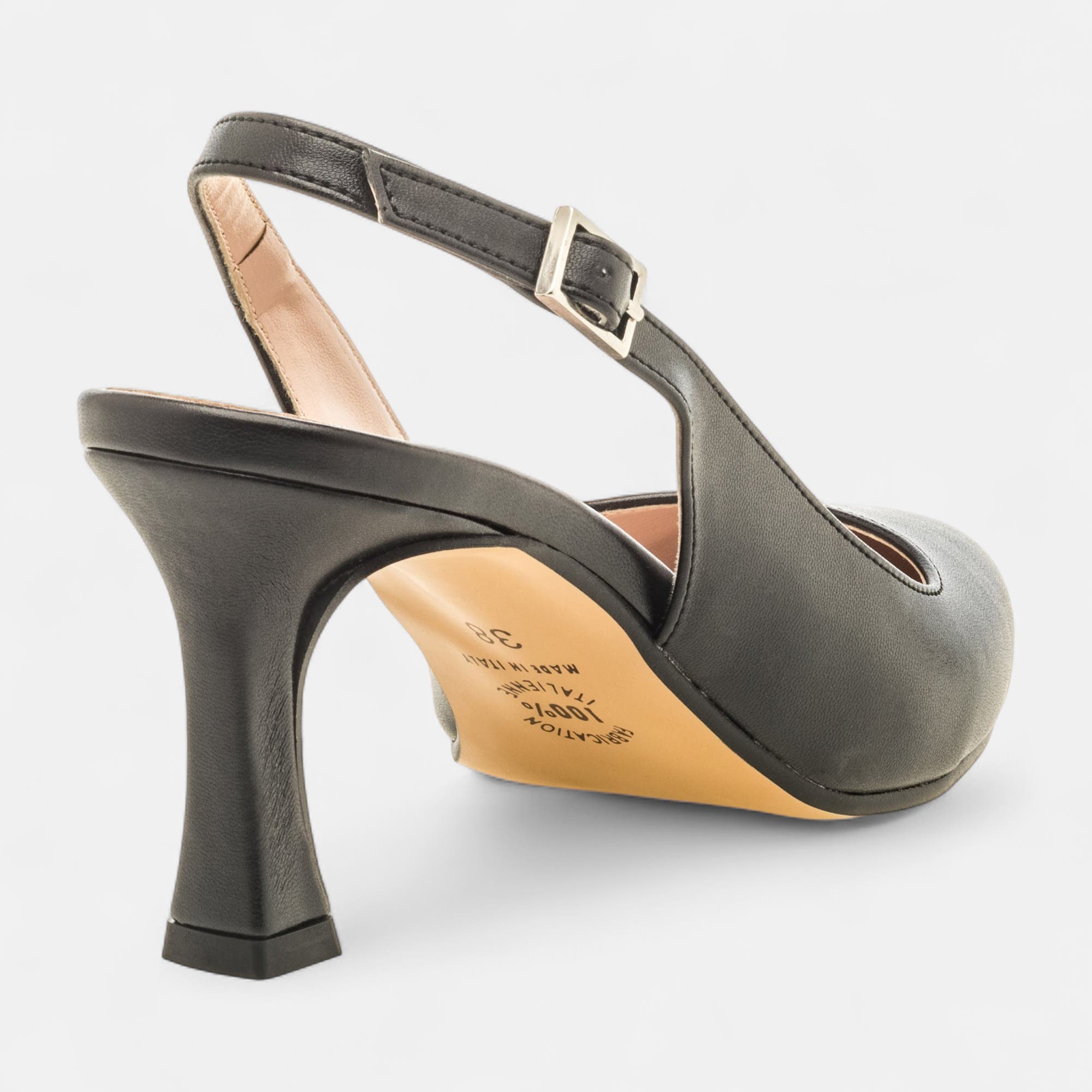 Escarpins avec bride arrière à talon Femme noir