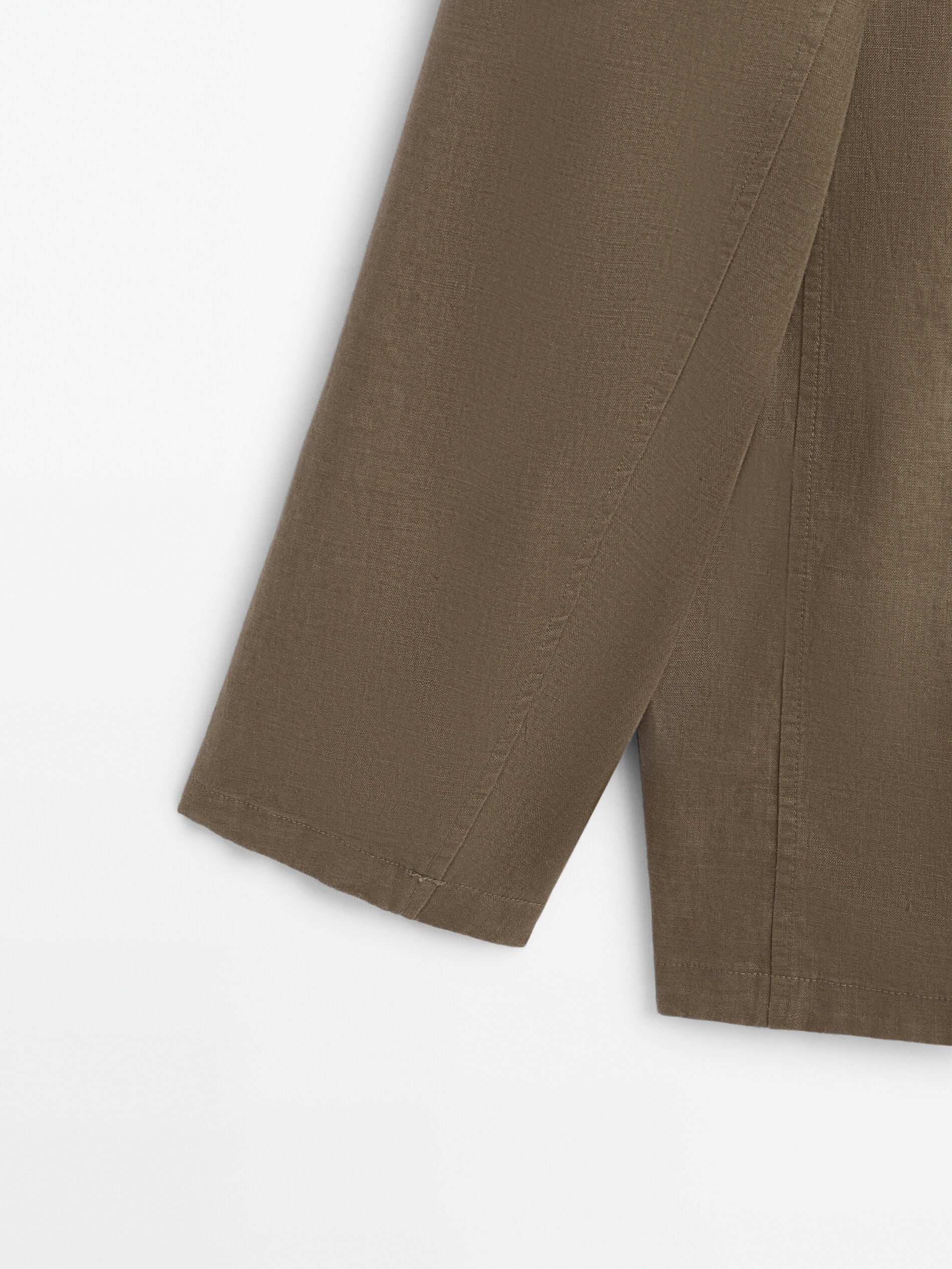 Casaco trench coat de 3 camadas em mistura de linho - Lavado