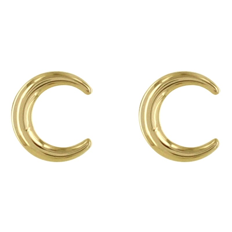 Boucles d'Oreilles Plaqué Or Croissant de Lune