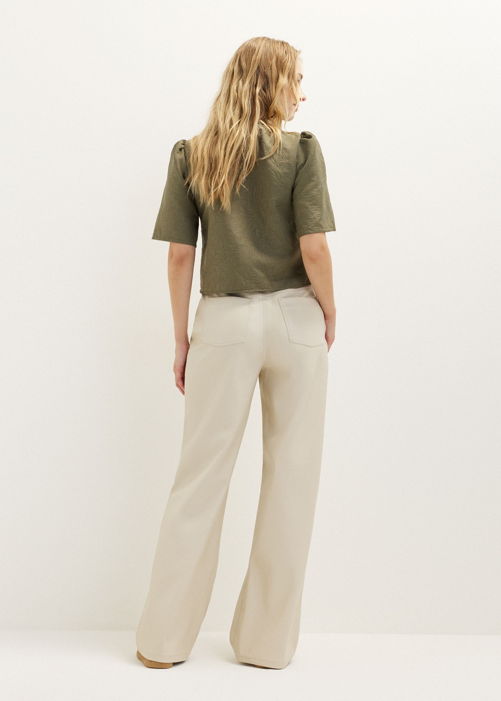 Blouse met jacquard details
