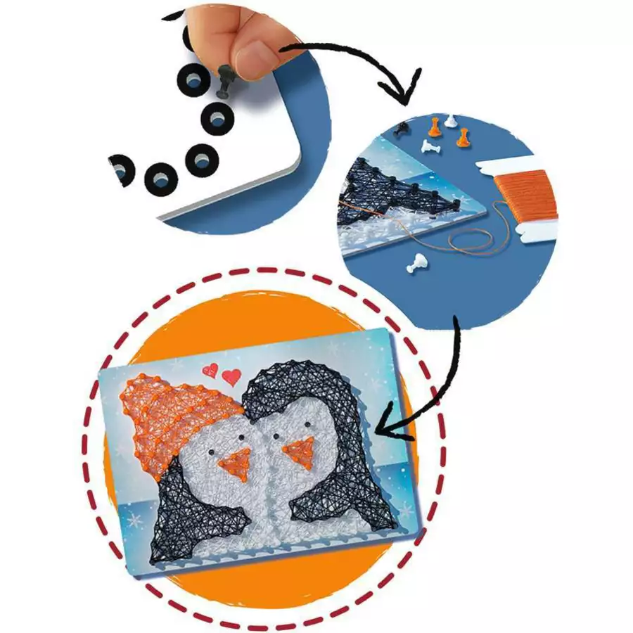 Ravensburger BeCreative String Art Pinguine bunt