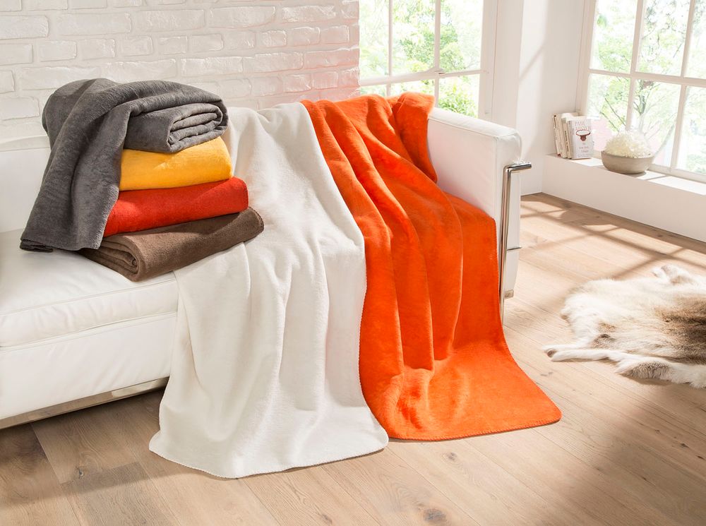 WOHNWOHL® Baumwolldecke • Kuscheldecke 150x200cm • Tagesdecke • Sofadecke • Wohndecke • Sofaüberwurf • Fleecedecke • Couch-Decke • Überwurf • Ökotex Zertifizierte • versch. Farben