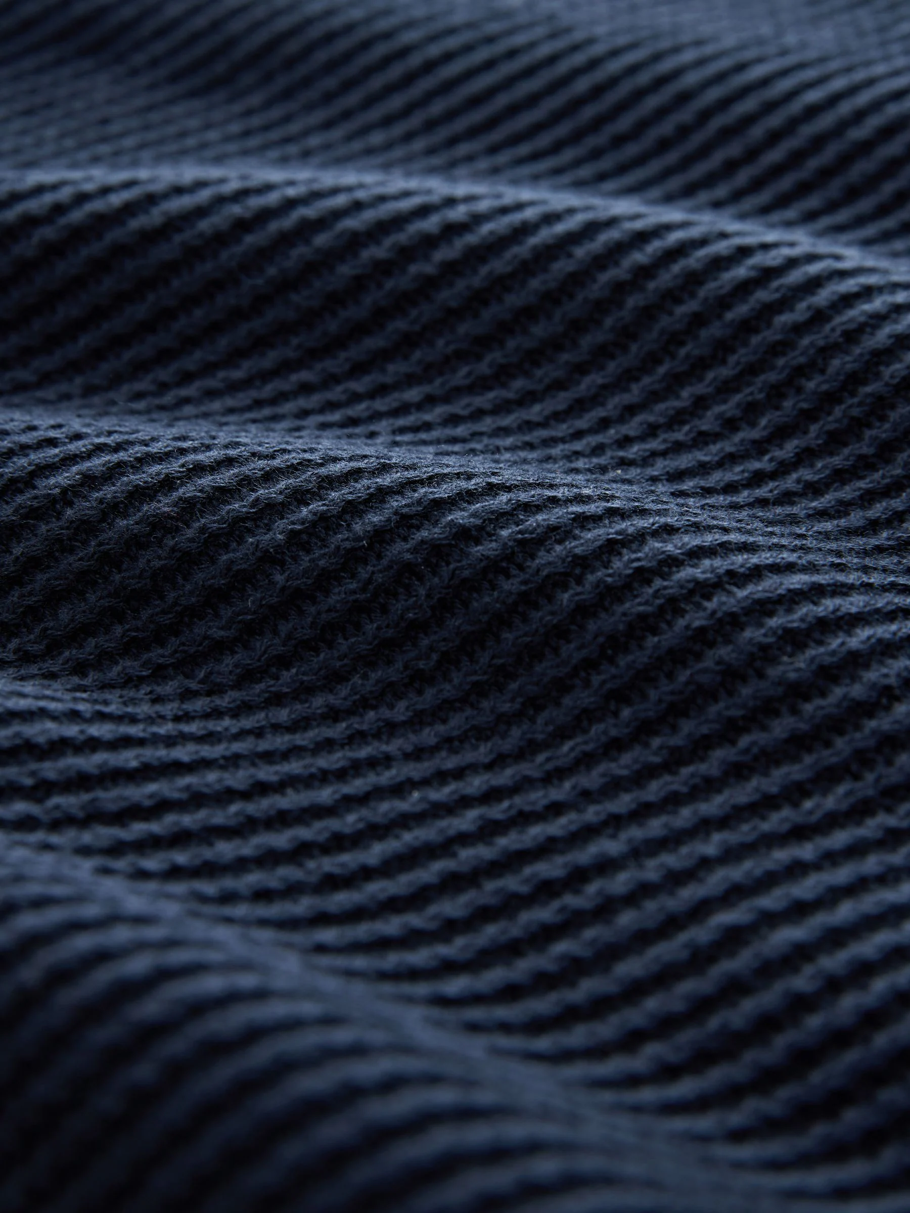 Donkerblauw - Regular fit trui met overhemdkraag