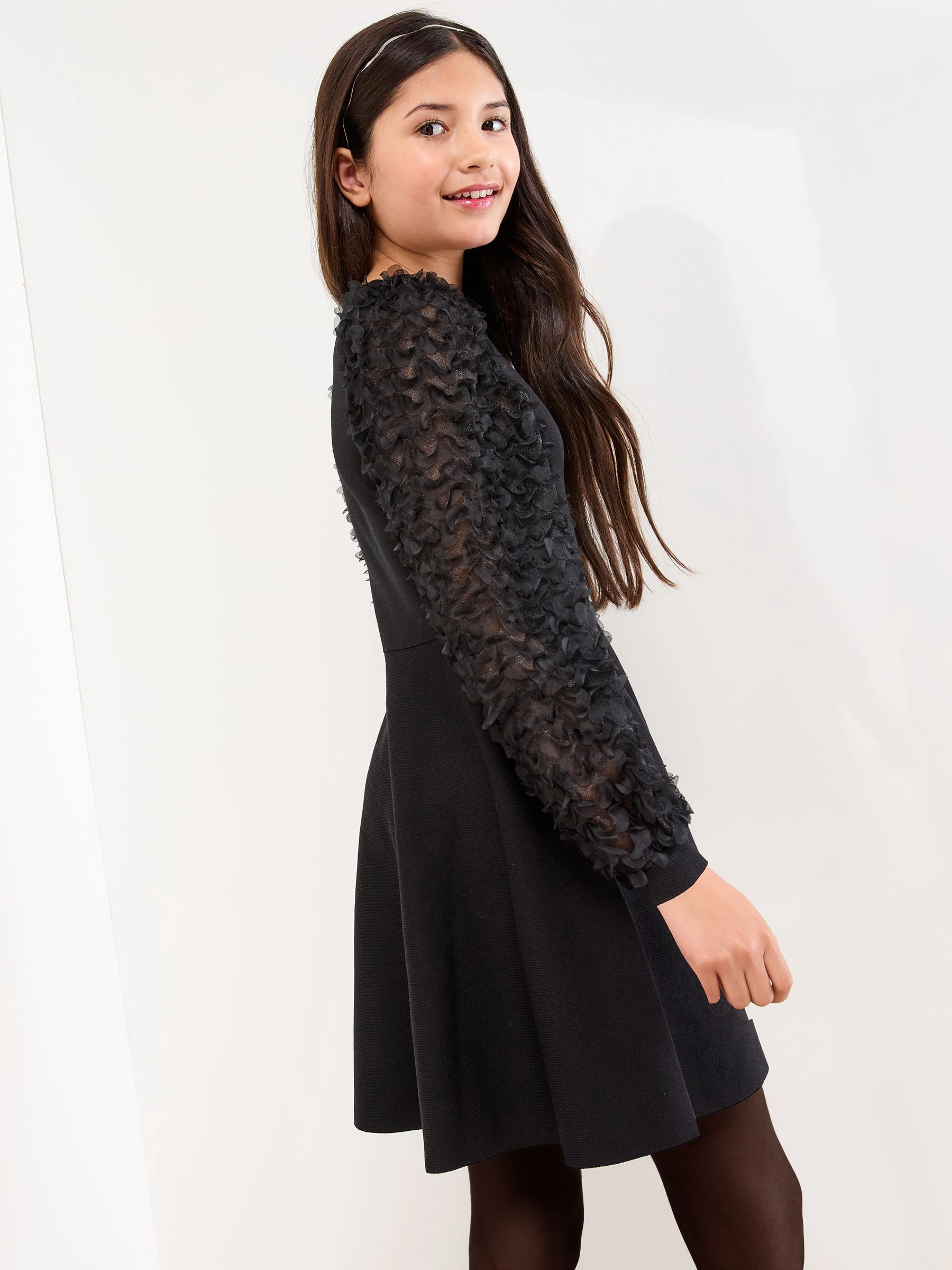 Lipsy Textured Sleeve Knit Dress (5-16yrs)
