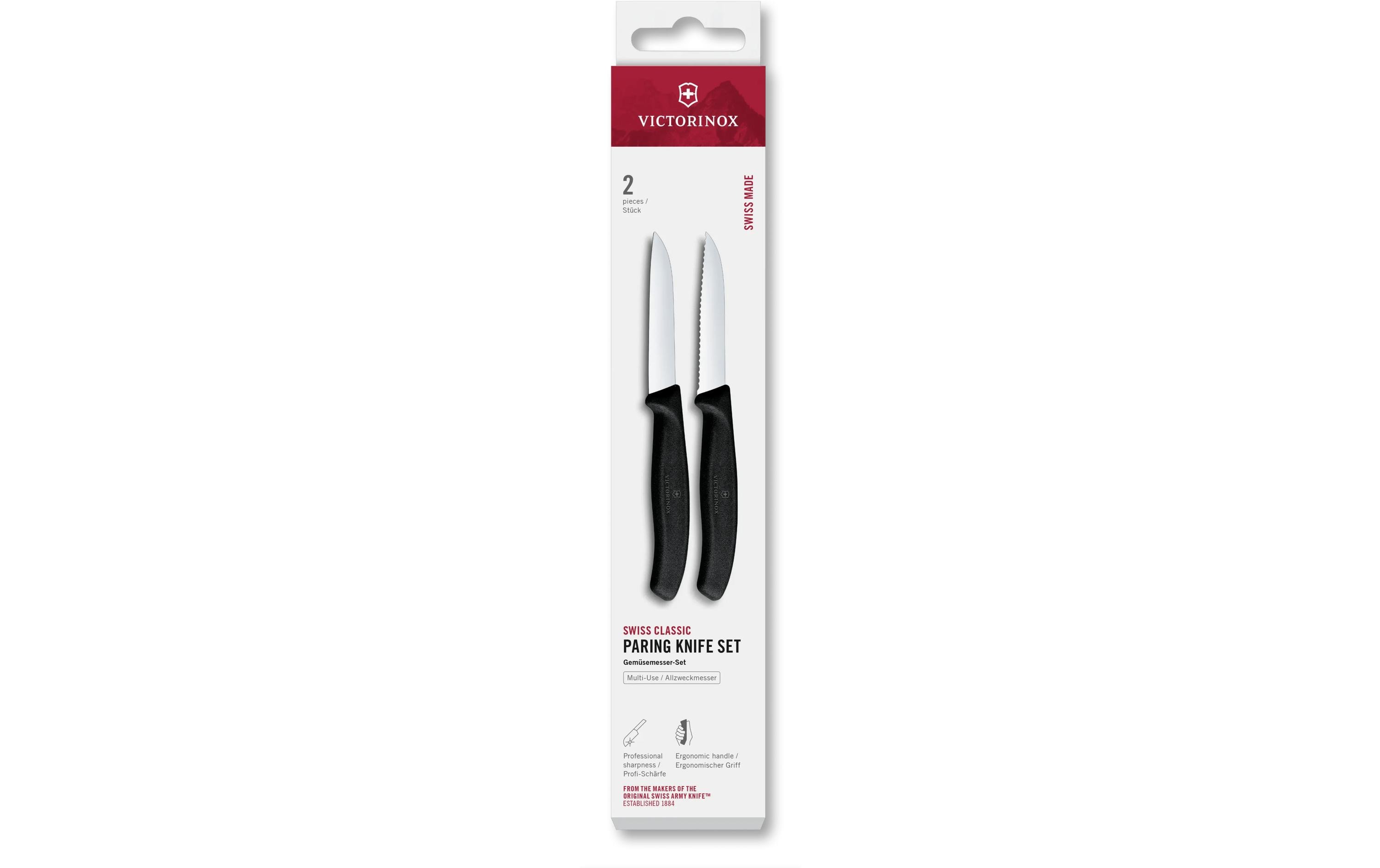 Messer-Set Swiss Classic, 8 cm, Schwarz, 2 StückGemüsemesser-Set