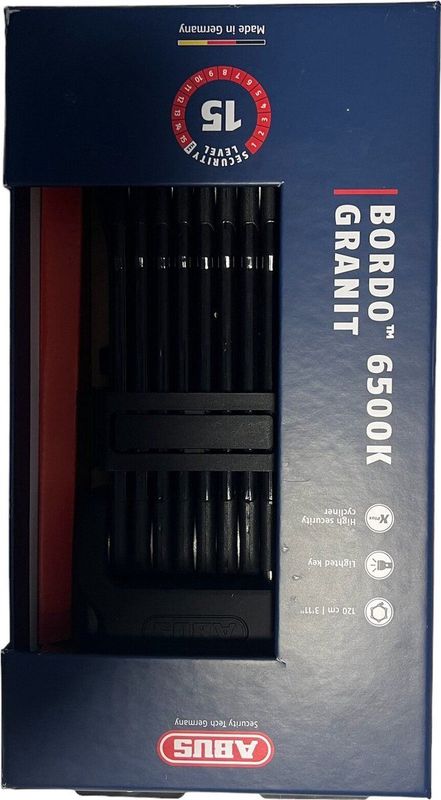 ABUS Bordo Granit XPlus 6500K/120 - Vouwslot - 5,5 mm Staven - 120 cm