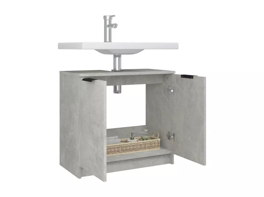 Armoire de bain Gris béton 64,5x33,5x59 cm Bois d'ingénierie