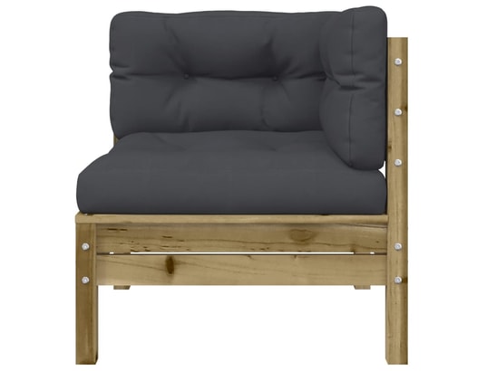 VIDAXL - Canapé d'angle de jardin avec coussins 2 pcs bois pin imprég...