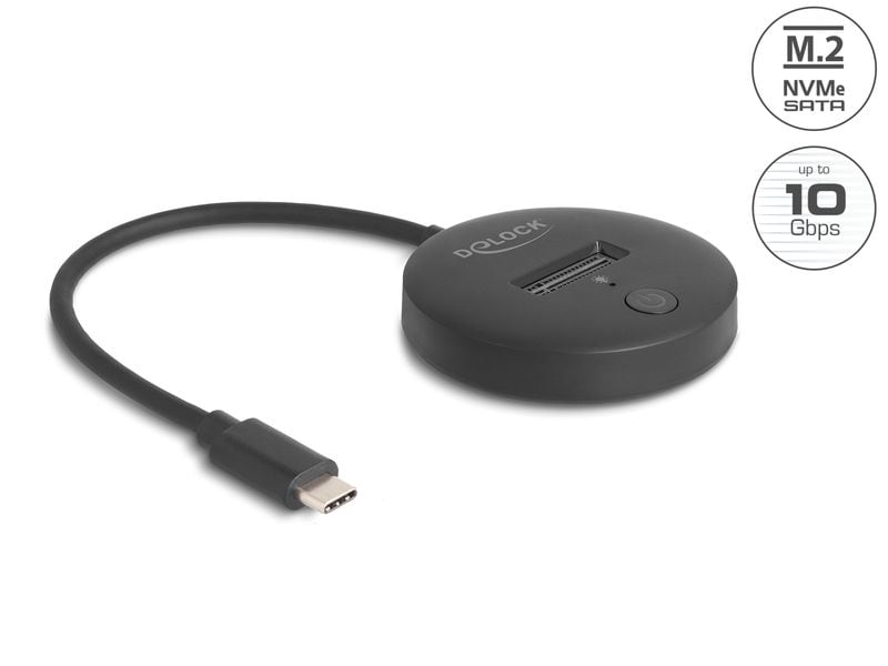 Delock Dockingsstation M.2 NVMe / SATA SSD USB 10 Gbps USB Delock M.2 Dockingstation für M.2 NVMe / SATA SSD mit USB 10 Gbps USB Type-C Stecker