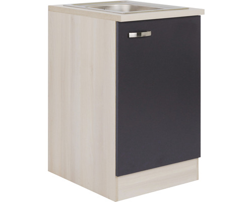 Optifit spoelbakkast inclusief spoelbak Porto220 BxDxH 50x60x84,8 cm antraciet mat gedemonteerd scharnier omkeerbaar (links of rechts te monteren)