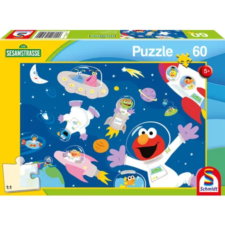 Schmidt Spiele Puzzle - Die Sesamstrasse: Im Weltall, 60 Teile