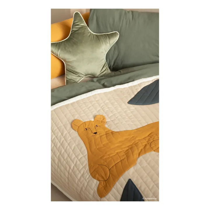 Nobodinoz Couverture matelassée Leopard | Noisette