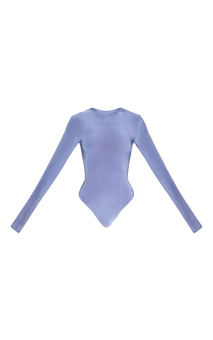 Bleu Poudré Body Moulant À Manches Longues En Jersey Fluide Tall
