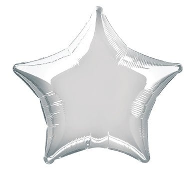 Ster Helium Ballon Zilver Leeg 50cm