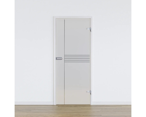 Pertura glazen deur complete set Glera Linear 709x2085x8 mm rechts, inclusief Jonte Studio beslag, niet afsluitbaar