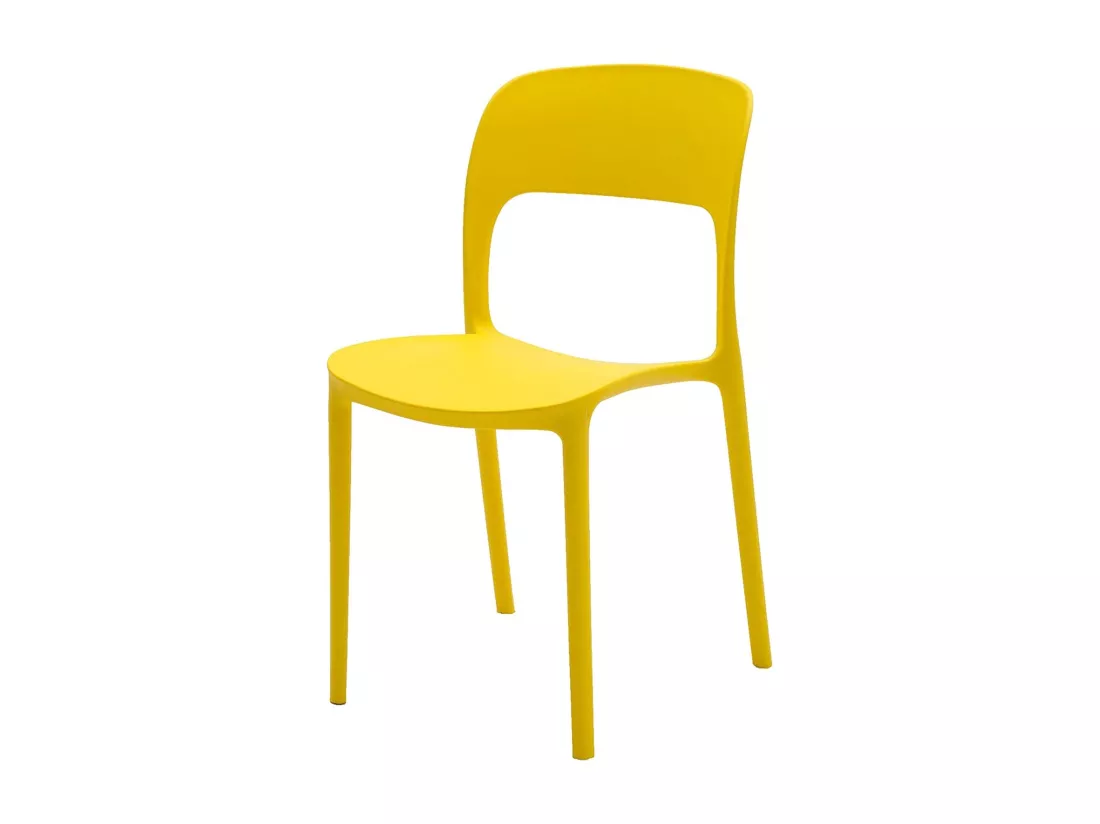 Lot de 4 chaises en polypropylène jaune - FUERTEVENTURA